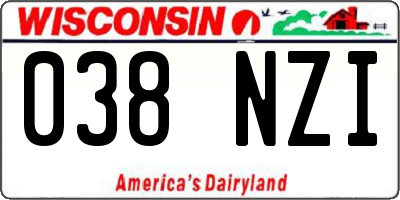 WI license plate 038NZI