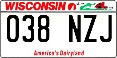 WI license plate 038NZJ
