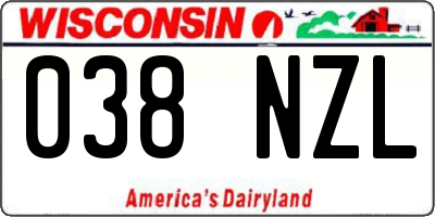 WI license plate 038NZL