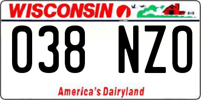 WI license plate 038NZO
