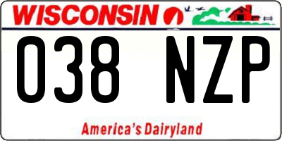 WI license plate 038NZP