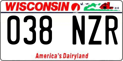 WI license plate 038NZR