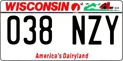 WI license plate 038NZY