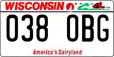 WI license plate 038OBG