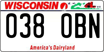 WI license plate 038OBN