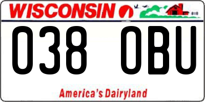 WI license plate 038OBU