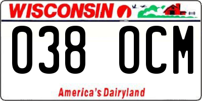 WI license plate 038OCM
