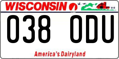 WI license plate 038ODU
