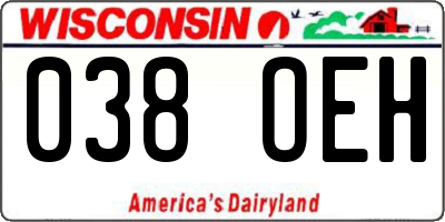 WI license plate 038OEH