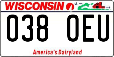 WI license plate 038OEU