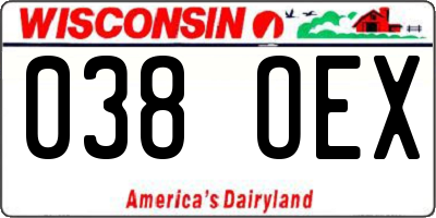 WI license plate 038OEX
