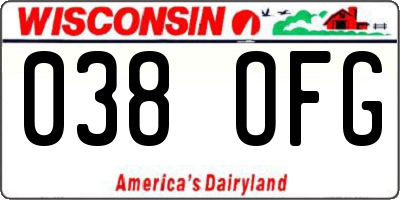 WI license plate 038OFG
