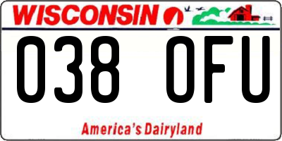 WI license plate 038OFU