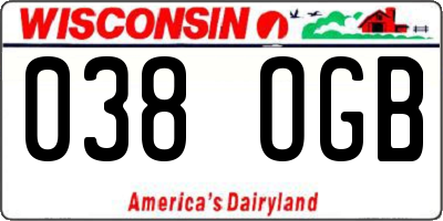 WI license plate 038OGB