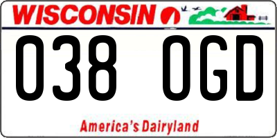 WI license plate 038OGD