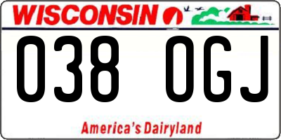 WI license plate 038OGJ