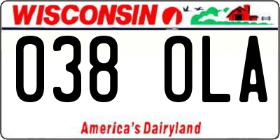 WI license plate 038OLA