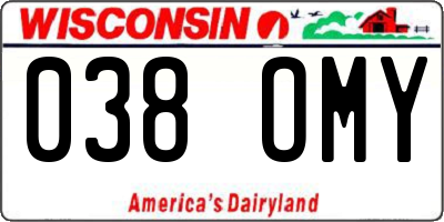 WI license plate 038OMY