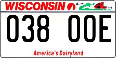WI license plate 038OOE