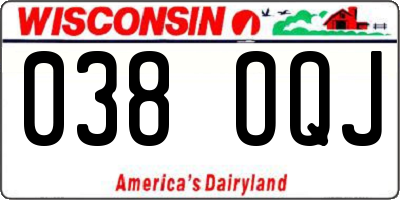 WI license plate 038OQJ