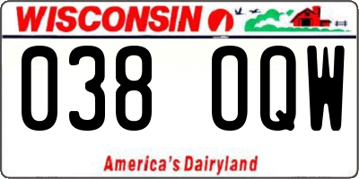 WI license plate 038OQW