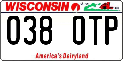 WI license plate 038OTP
