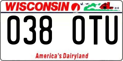 WI license plate 038OTU