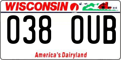 WI license plate 038OUB