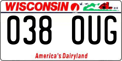 WI license plate 038OUG