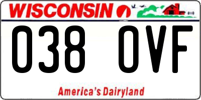 WI license plate 038OVF