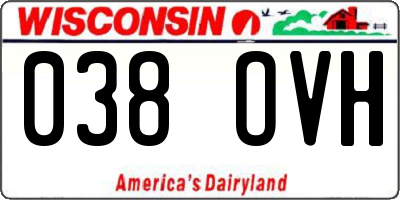 WI license plate 038OVH
