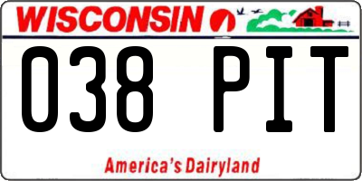 WI license plate 038PIT