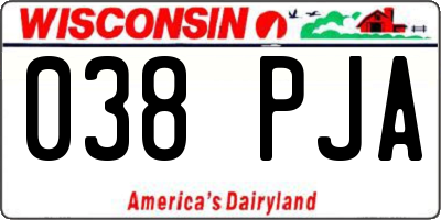 WI license plate 038PJA
