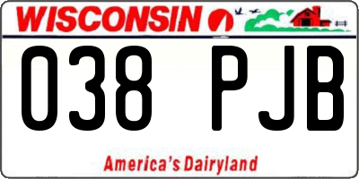 WI license plate 038PJB