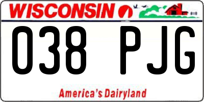 WI license plate 038PJG