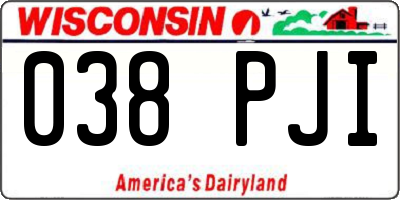 WI license plate 038PJI