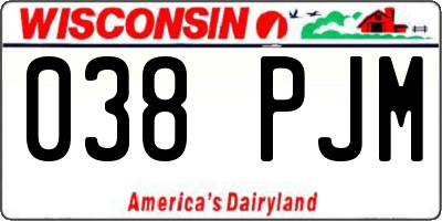 WI license plate 038PJM