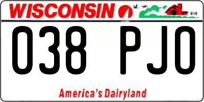 WI license plate 038PJO