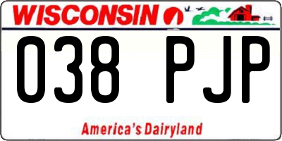 WI license plate 038PJP