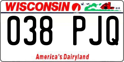 WI license plate 038PJQ