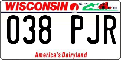 WI license plate 038PJR