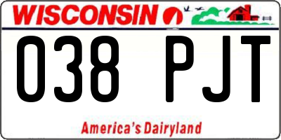 WI license plate 038PJT
