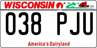WI license plate 038PJU