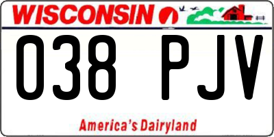 WI license plate 038PJV