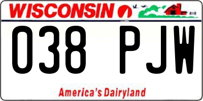 WI license plate 038PJW