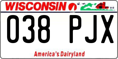 WI license plate 038PJX