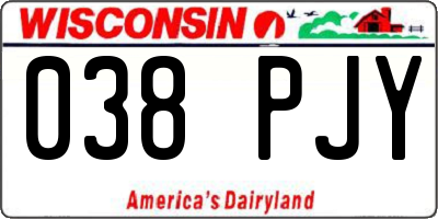WI license plate 038PJY