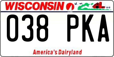 WI license plate 038PKA