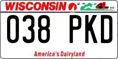 WI license plate 038PKD