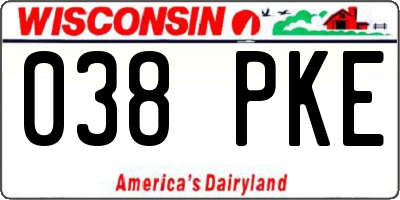WI license plate 038PKE